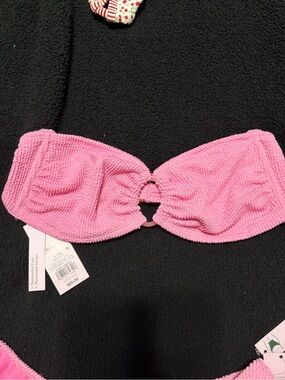 Wild Fable textured bandeau bikini top